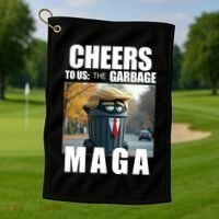Cheers To The Us Garbage Maga Donald Trump Golf Towel thumb 1