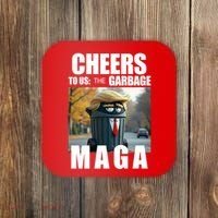 Cheers To The Us Garbage Maga Donald Trump Coaster thumb 0