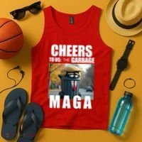 Cheers To The Us Garbage Maga Donald Trump Tank Top thumb 4