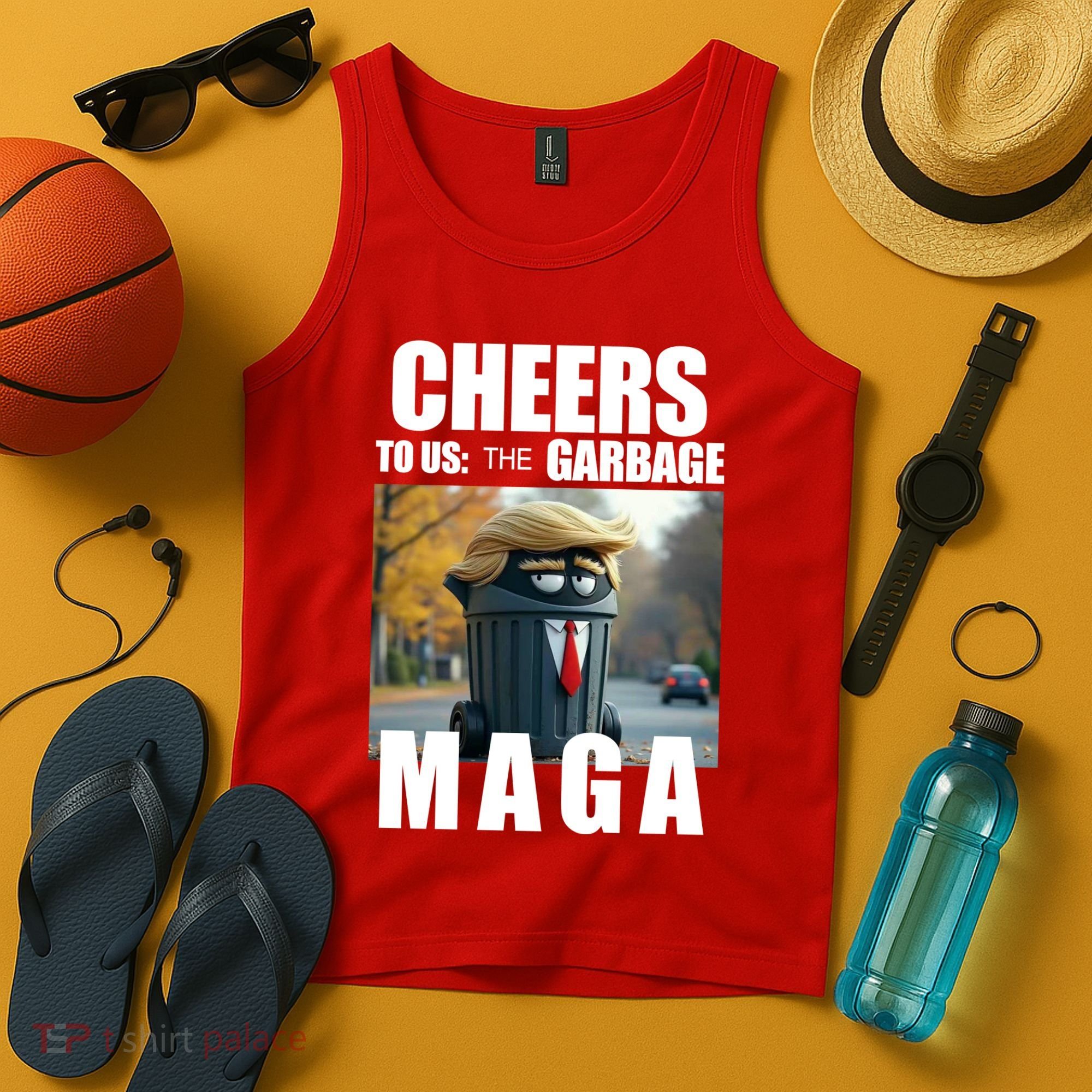 Cheers To The Us Garbage Maga Donald Trump Tank Top