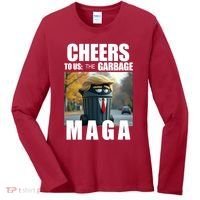 Cheers To The Us Garbage Maga Donald Trump Women's Long Sleeve Shirt thumb 0