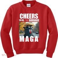 Cheers To The Us Garbage Maga Donald Trump Kids Sweatshirt thumb 0