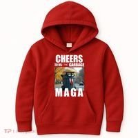 Cheers To The Us Garbage Maga Donald Trump Kids Hoodie thumb 0
