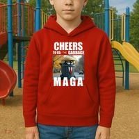 Cheers To The Us Garbage Maga Donald Trump Kids Hoodie thumb 2