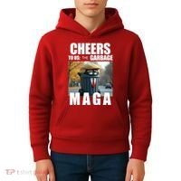 Cheers To The Us Garbage Maga Donald Trump Kids Hoodie thumb 4
