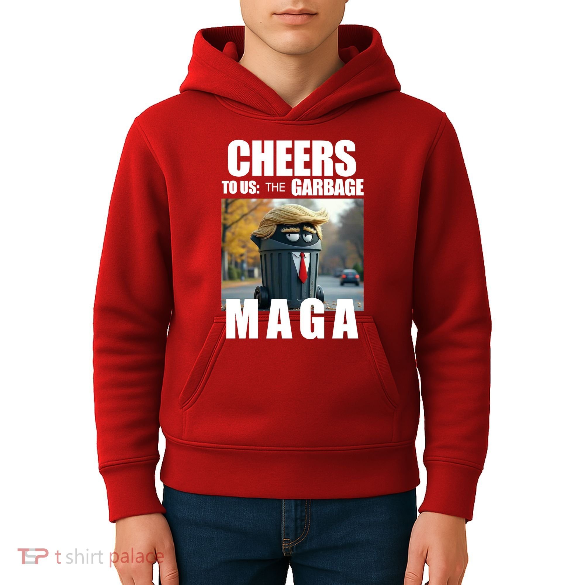 Cheers To The Us Garbage Maga Donald Trump Kids Hoodie