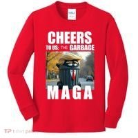 Cheers To The Us Garbage Maga Donald Trump Kids Long Sleeve Shirt thumb 0