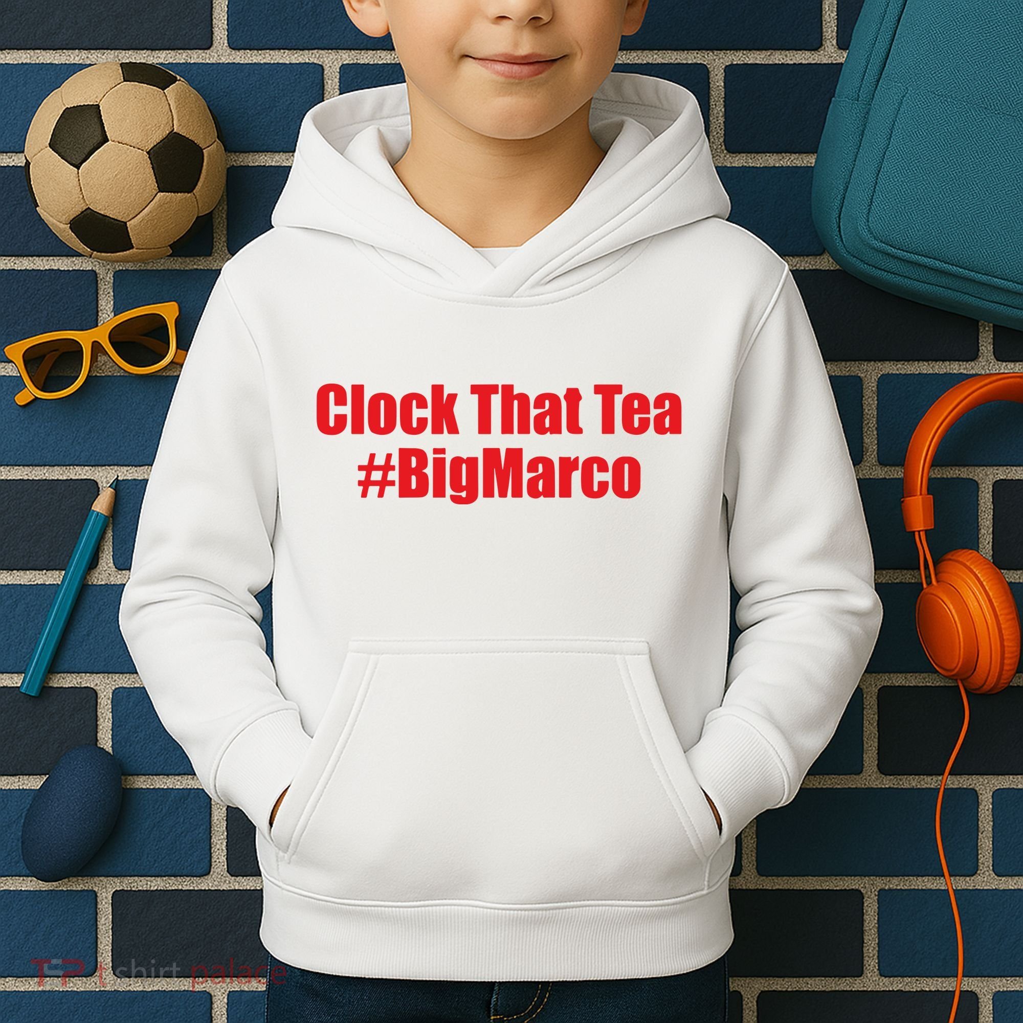 Clock That Tea #Bigmarco Kids Hoodie