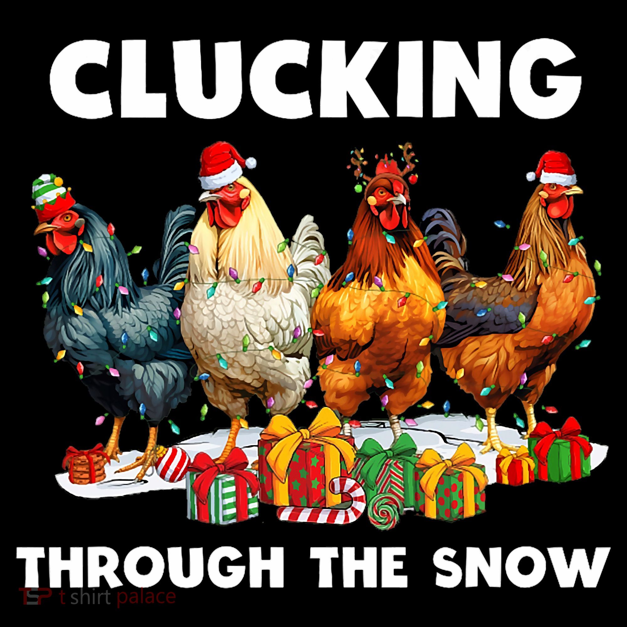Clucking Through The Snow Funny Chicken Merry Christmas Coffee Mug