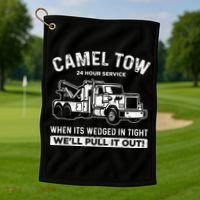 Camel Towing Tow Truck Humor Camel Towing  Golf Towel thumb 1