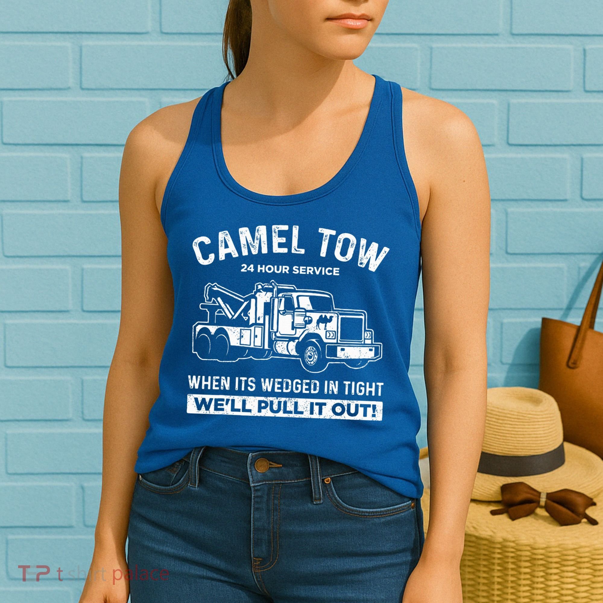 Camel Towing Tow Truck Humor Camel Towing  Women's Tank Top
