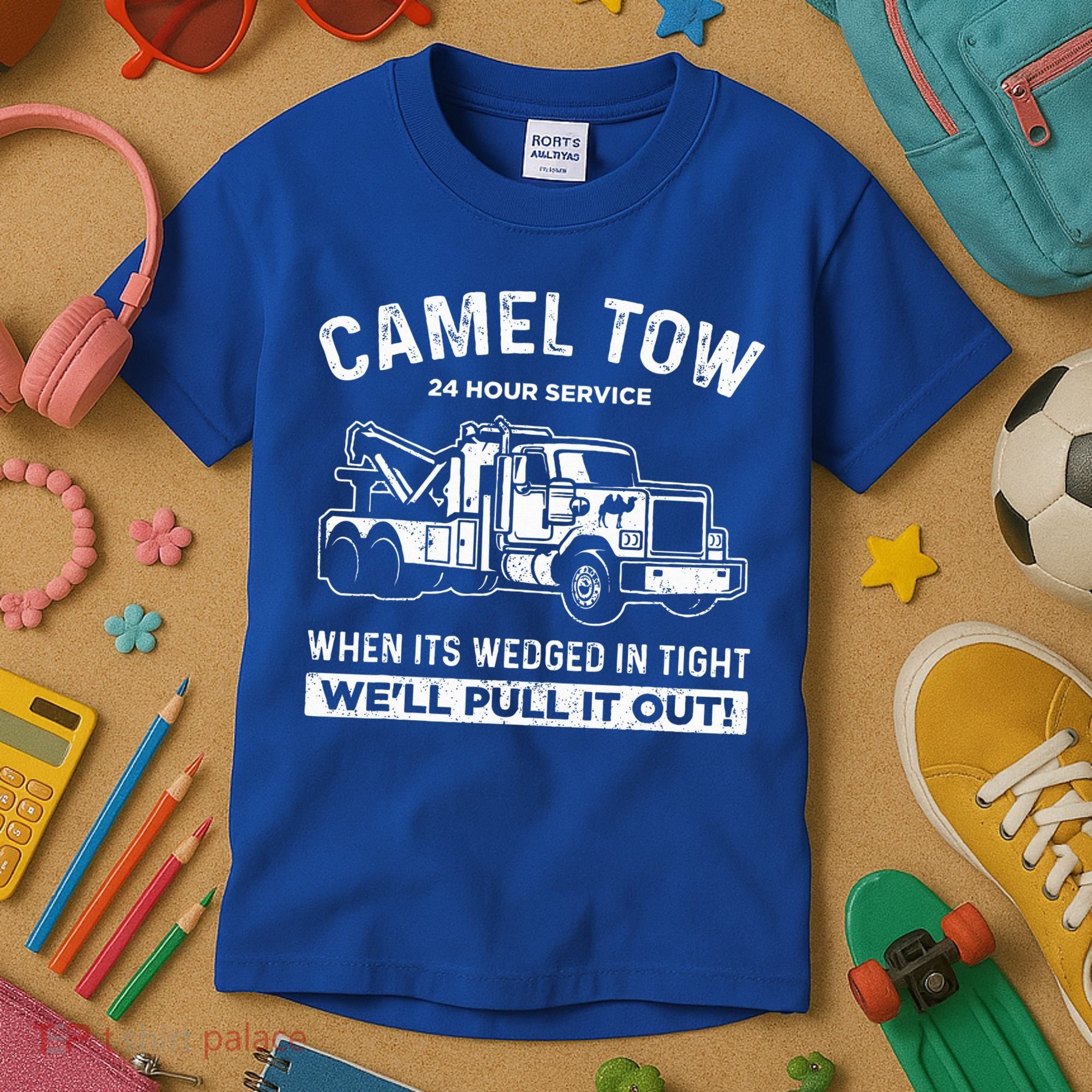 Camel Towing Tow Truck Humor Camel Towing  Kids T-Shirt
