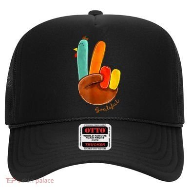 Cute Thanksgiving Turkey Peace Sign Grateful Hat