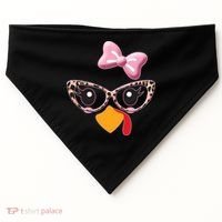 Cute Thanksgiving Turkey Girl USA-Made Doggie Bandana thumb 0