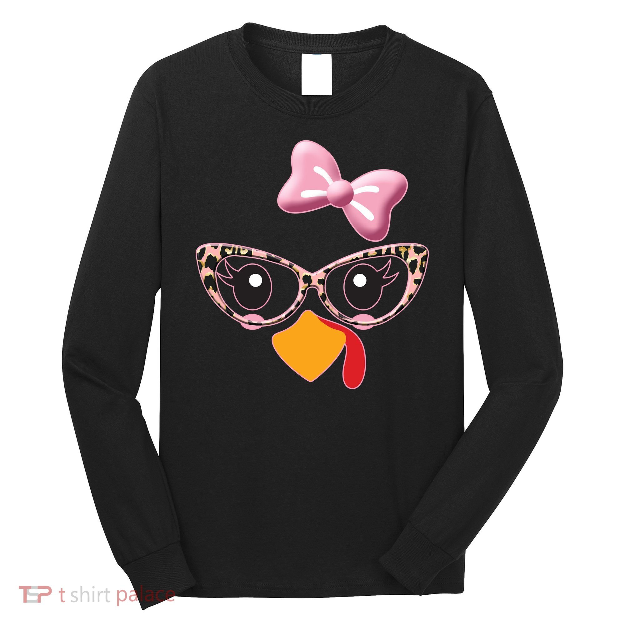 Cute Thanksgiving Turkey Girl Long Sleeve Shirt