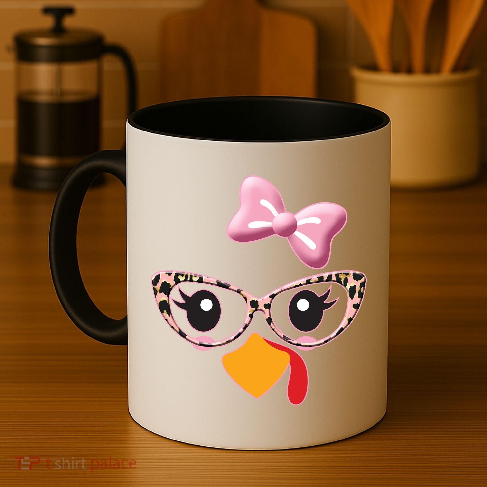 Cute Thanksgiving Turkey Girl Coffee Mug