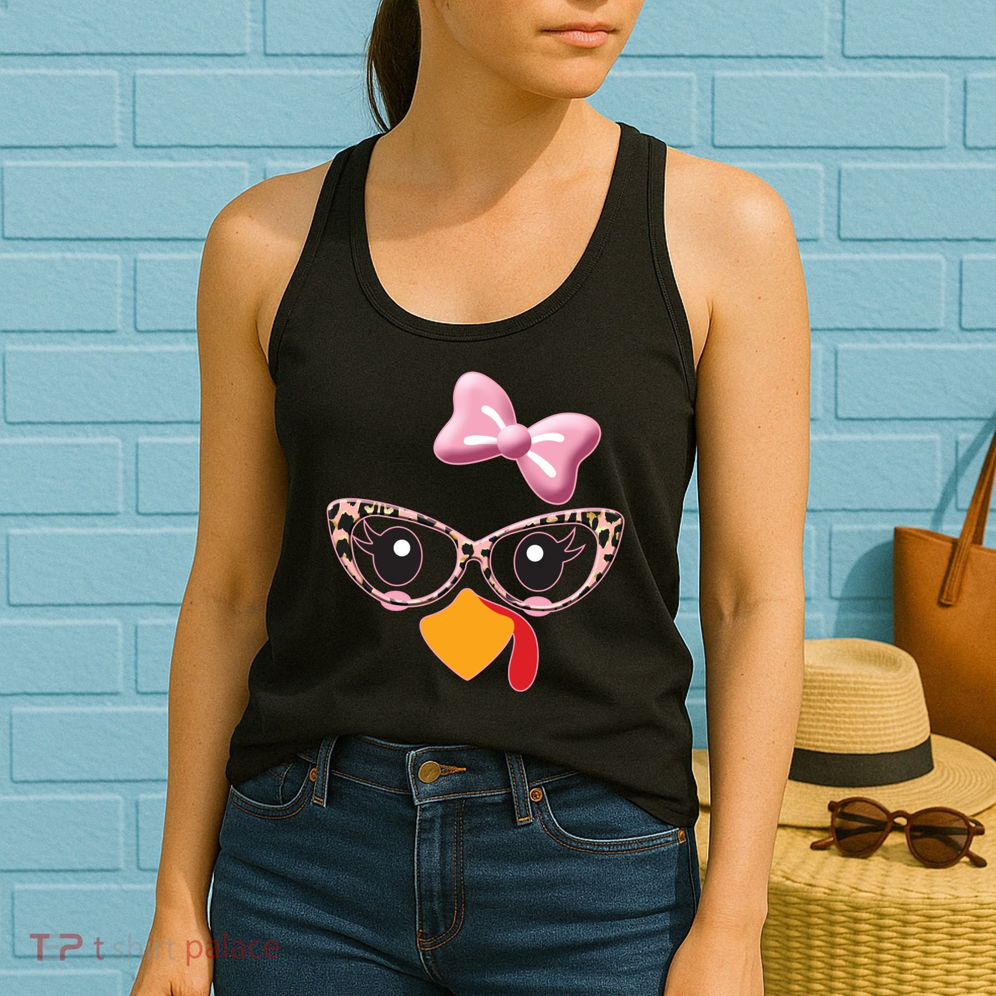Cute Thanksgiving Turkey Girl Women's Tank Top