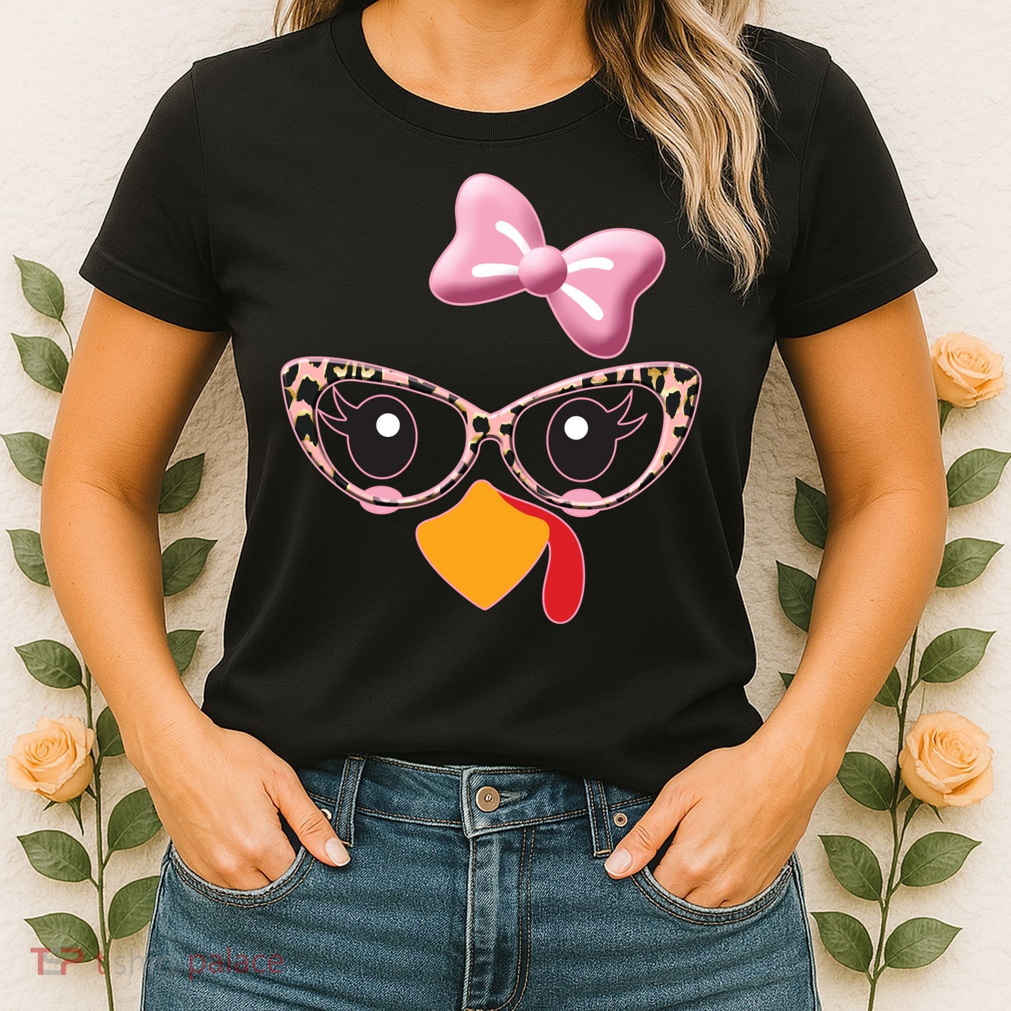 Cute Thanksgiving Turkey Girl Women's T-Shirt