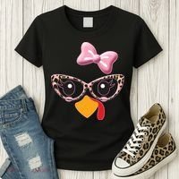 Cute Thanksgiving Turkey Girl Women's T-Shirt thumb 3