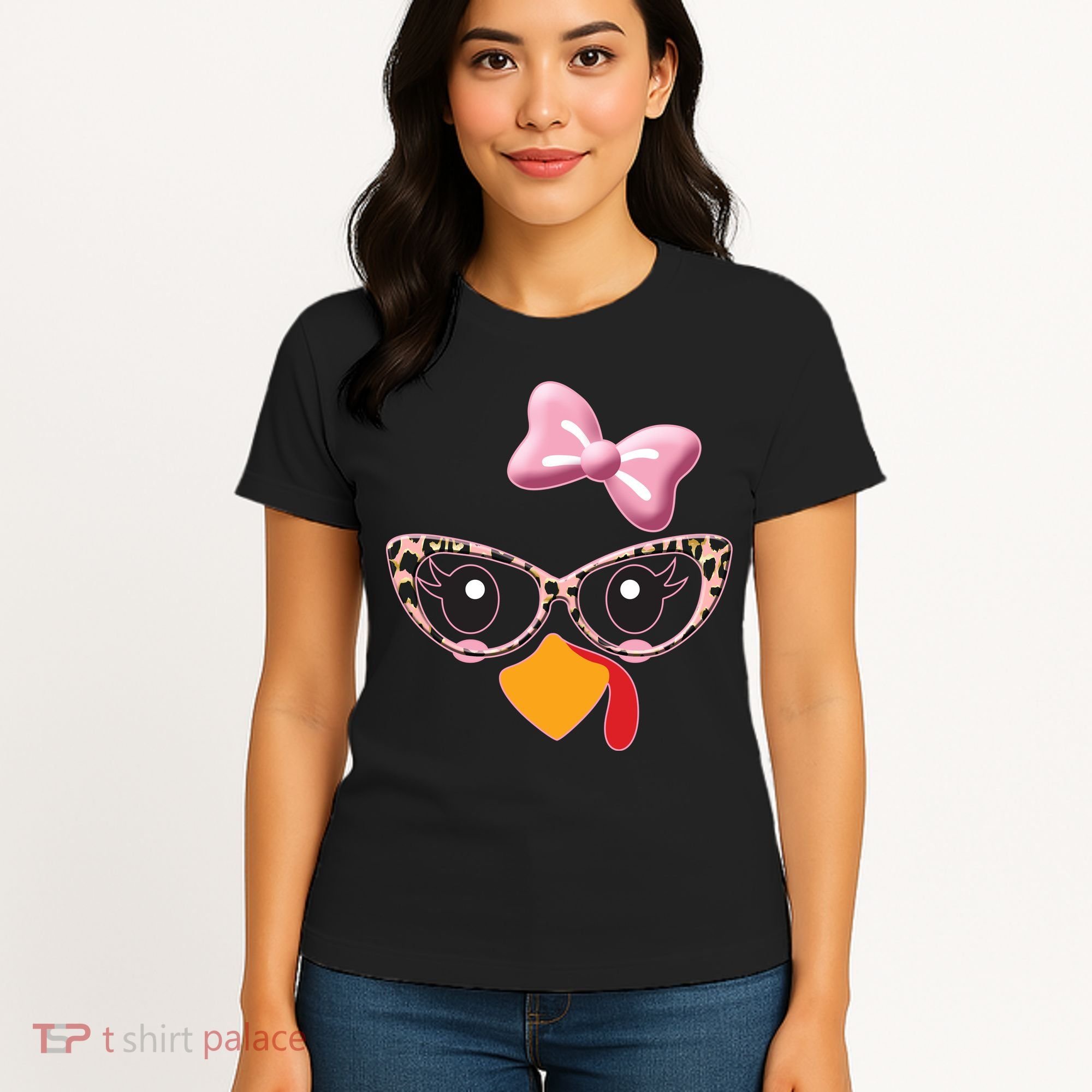 Cute Thanksgiving Turkey Girl Women's T-Shirt
