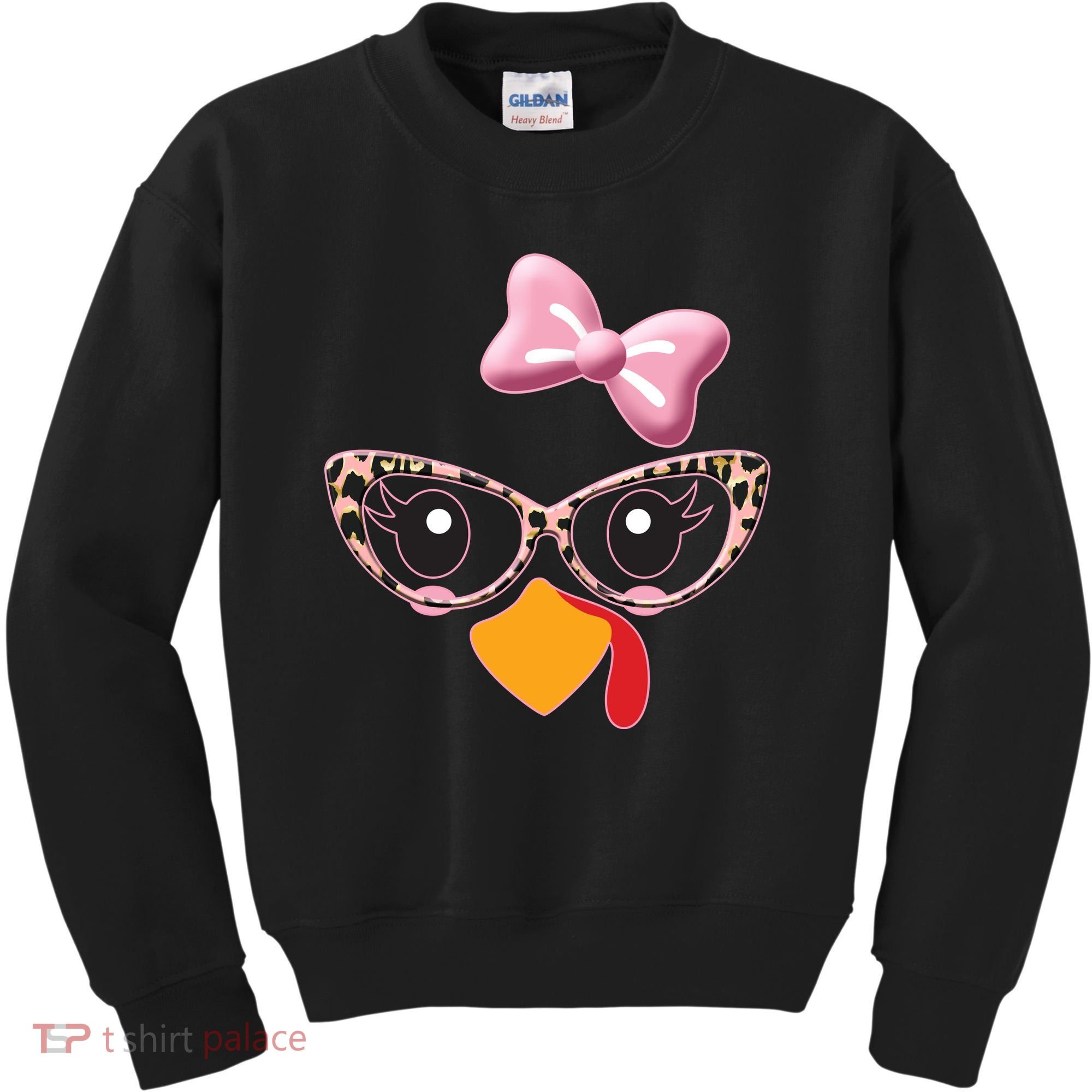 Cute Thanksgiving Turkey Girl Kids Sweatshirt