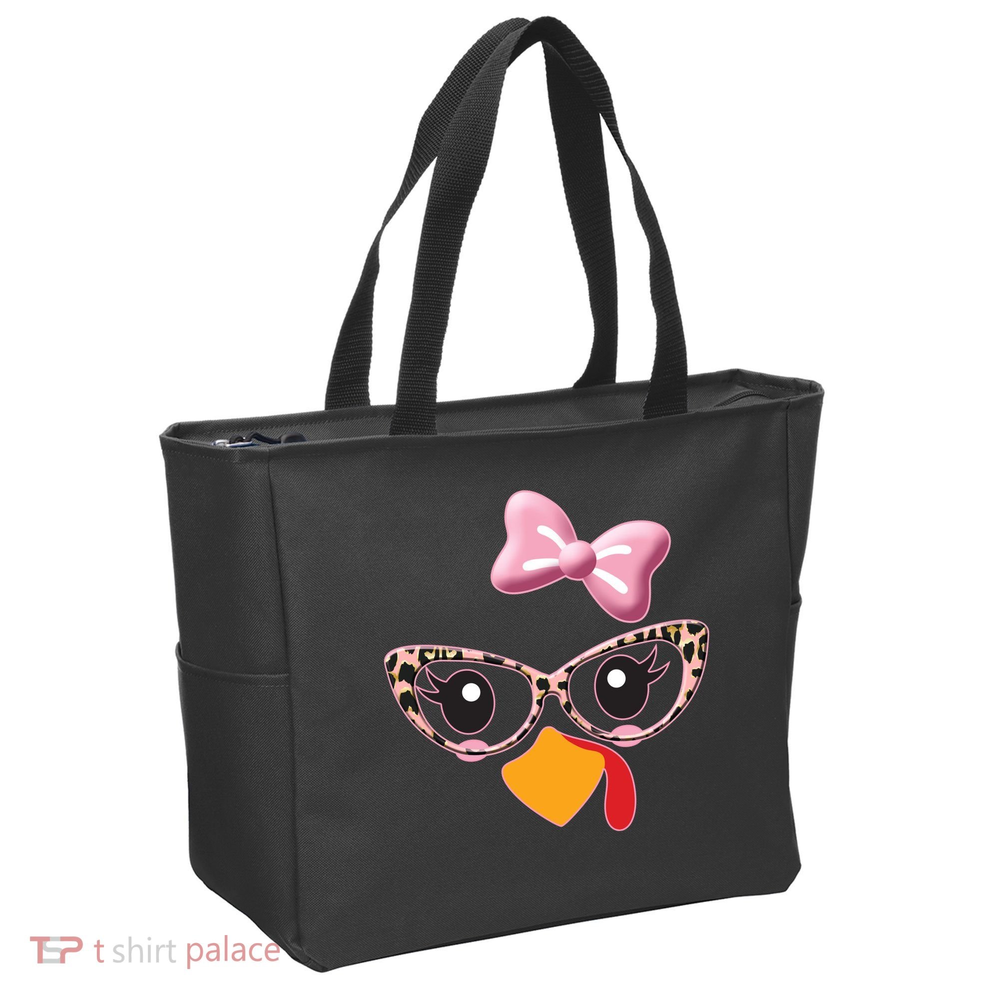 Cute Thanksgiving Turkey Girl Tote Bag