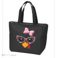 Cute Thanksgiving Turkey Girl Tote Bag thumb 3