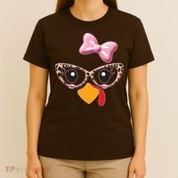 Cute Thanksgiving Turkey Girl T-Shirt thumb 4