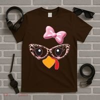 Cute Thanksgiving Turkey Girl T-Shirt thumb 5