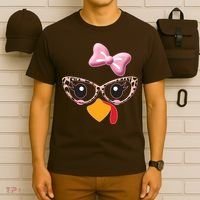 Cute Thanksgiving Turkey Girl T-Shirt thumb 6