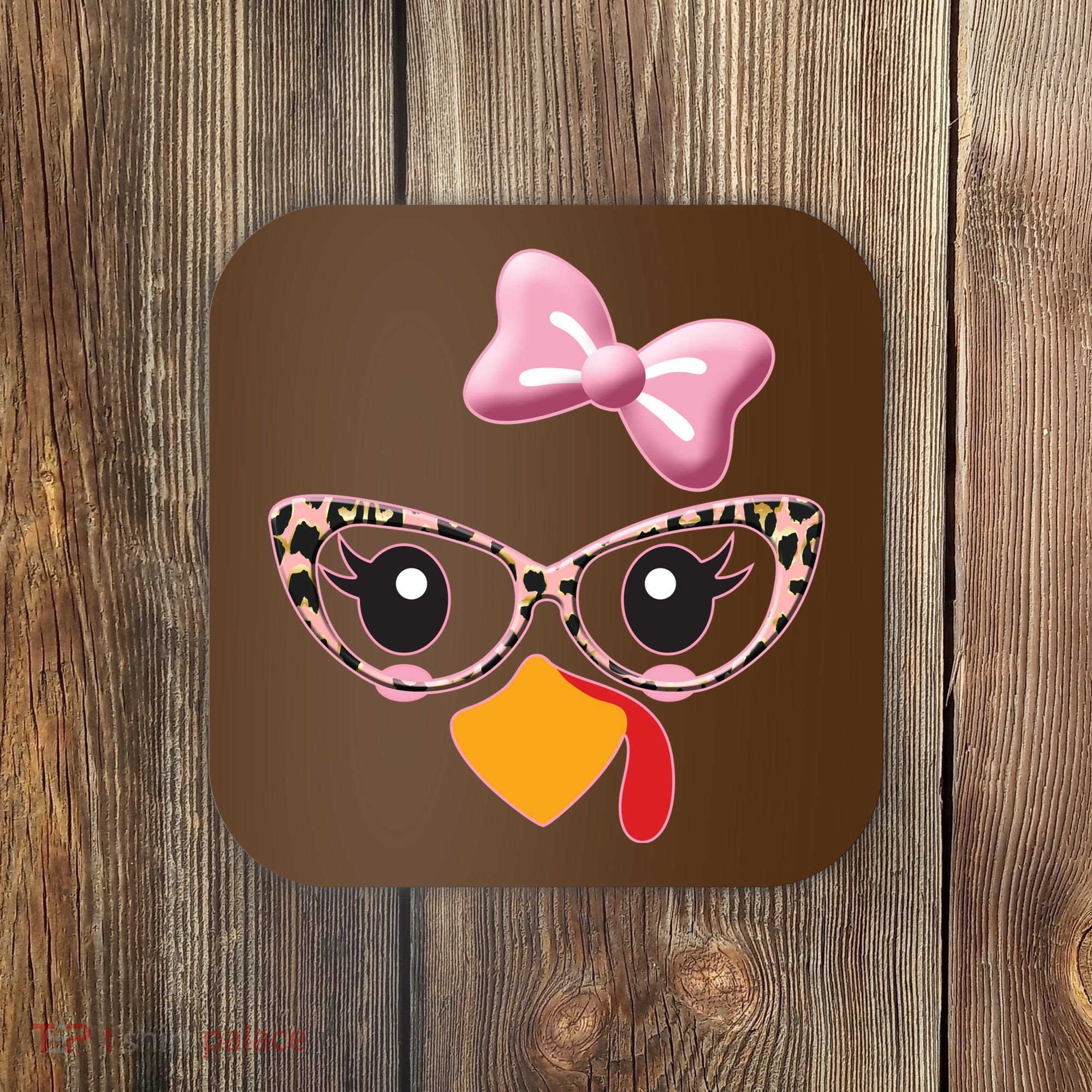 Cute Thanksgiving Turkey Girl Coaster