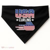 Cool Team USA Curling Flag Logo Sports Fan USA-Made Doggie Bandana thumb 0