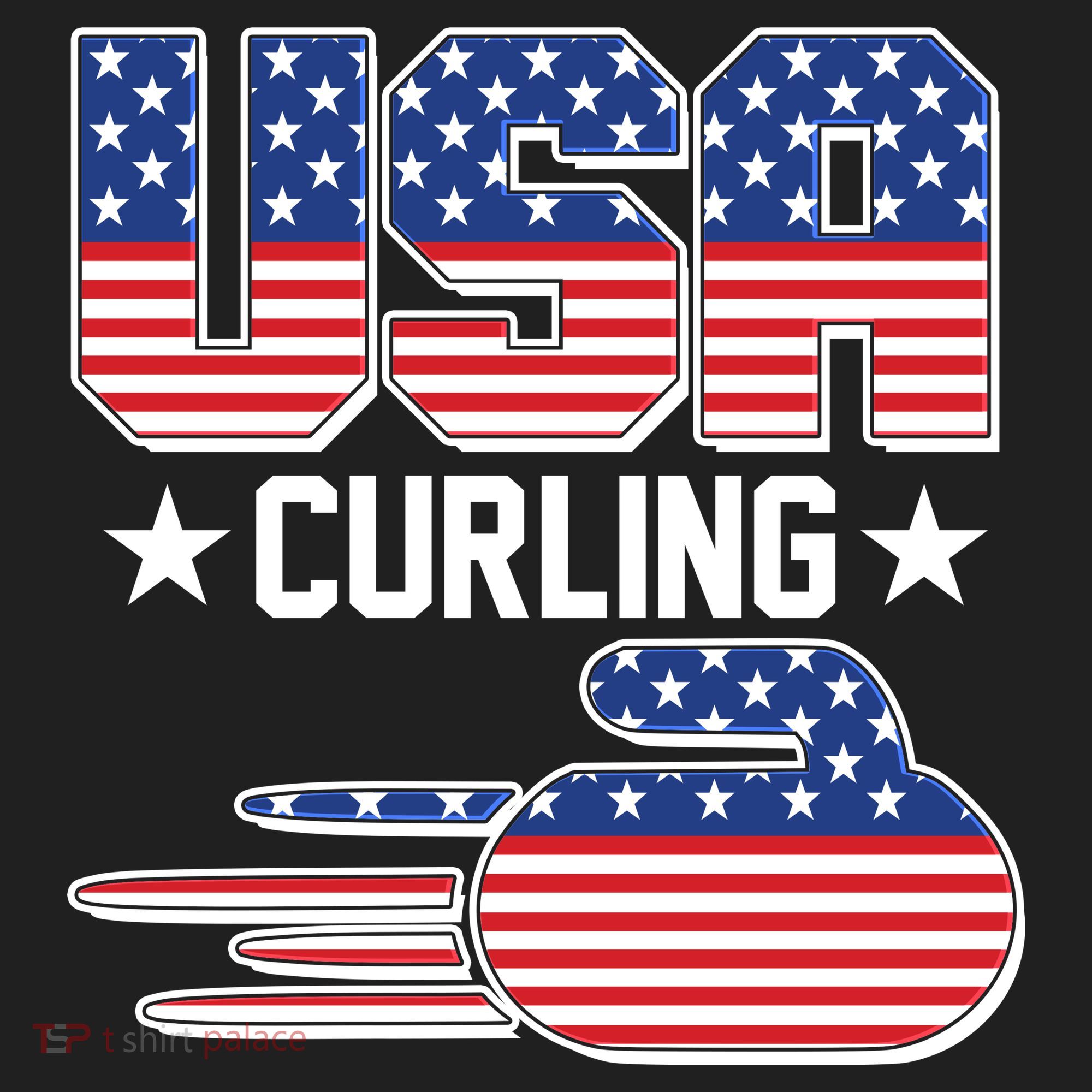Cool Team USA Curling Flag Logo Sports Fan Golf Towel