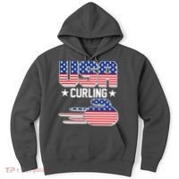 Cool Team USA Curling Flag Logo Sports Fan Hoodie thumb 0