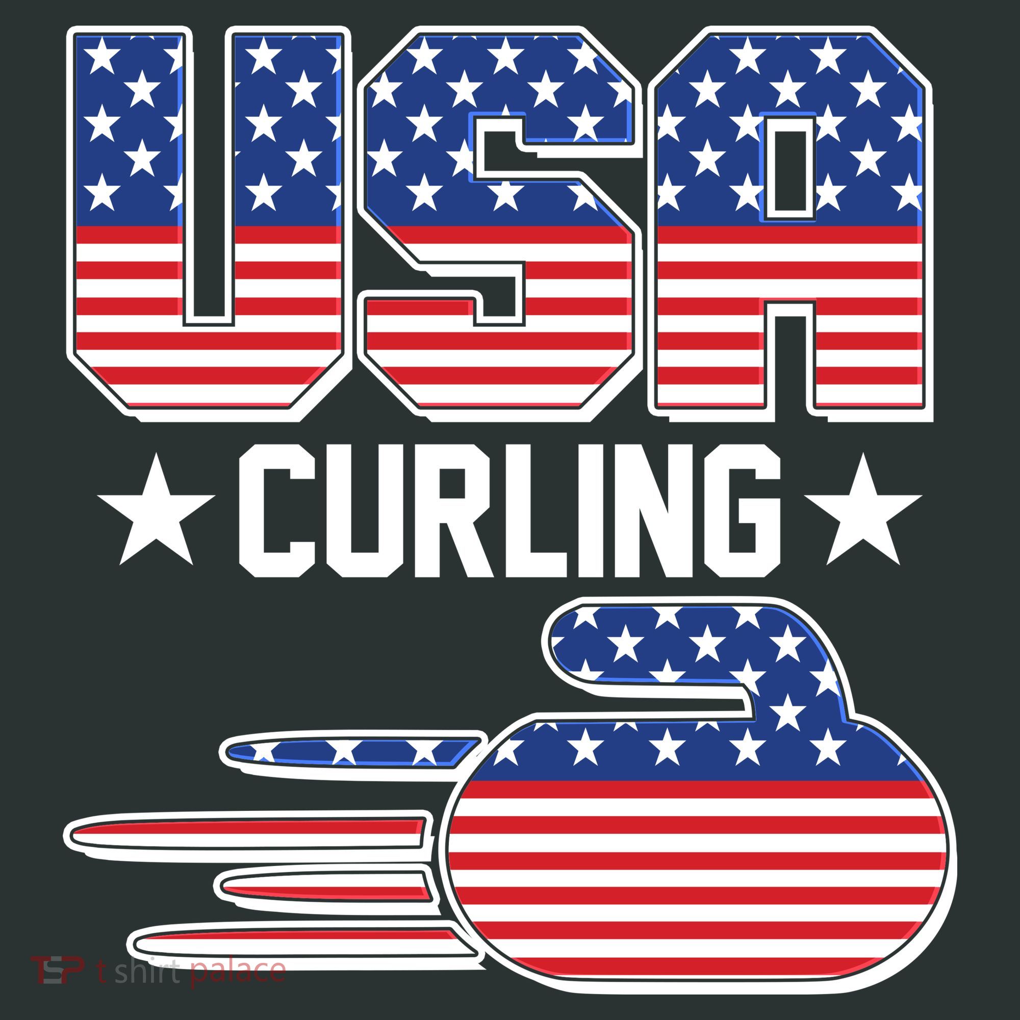 Cool Team USA Curling Flag Logo Sports Fan Sweatshirt