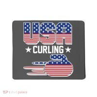 Cool Team USA Curling Flag Logo Sports Fan Mousepad thumb 0