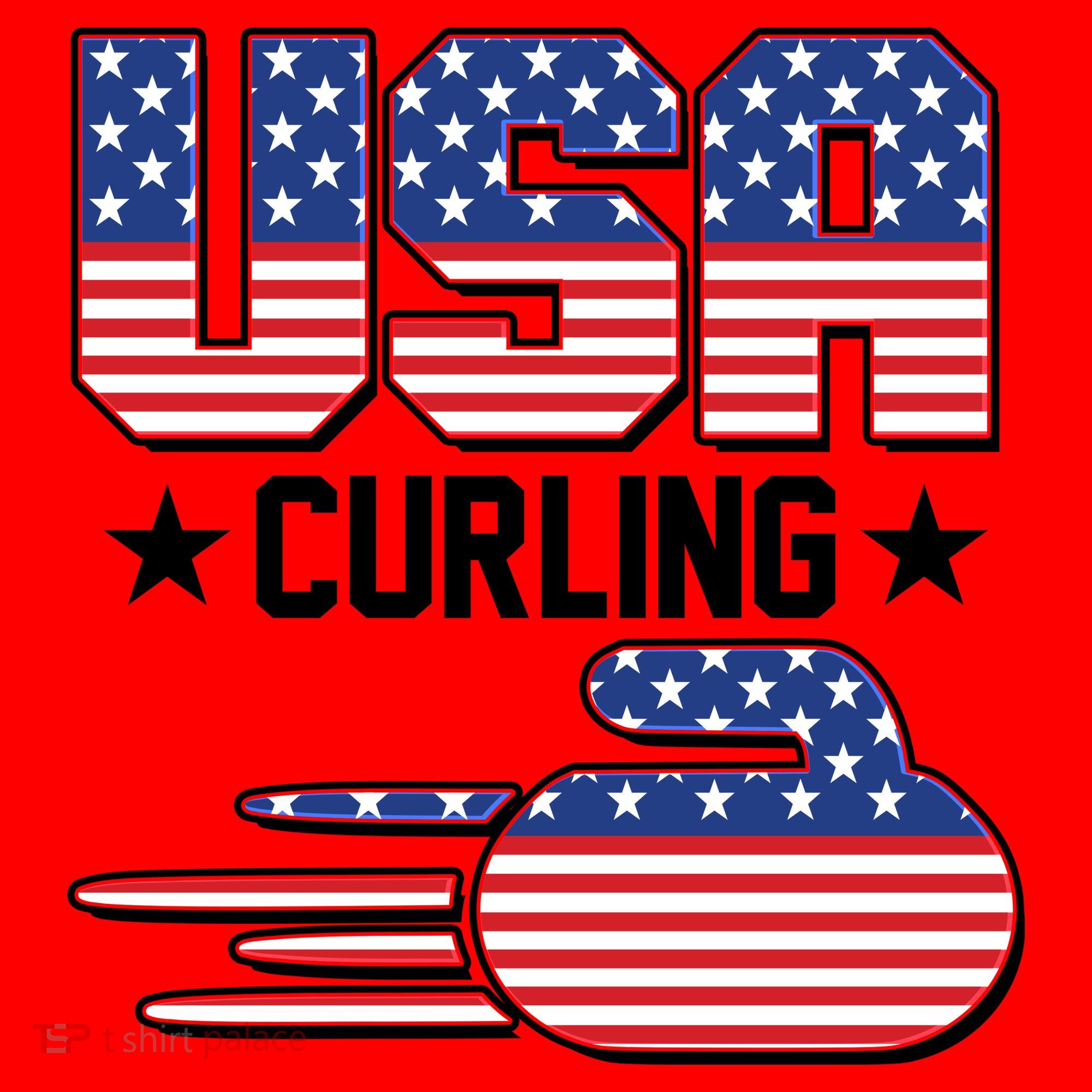 Cool Team USA Curling Flag Logo Sports Fan Santa Hat