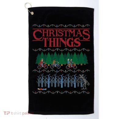 Christmas Things Ugly Christmas Sweater Golf Towel