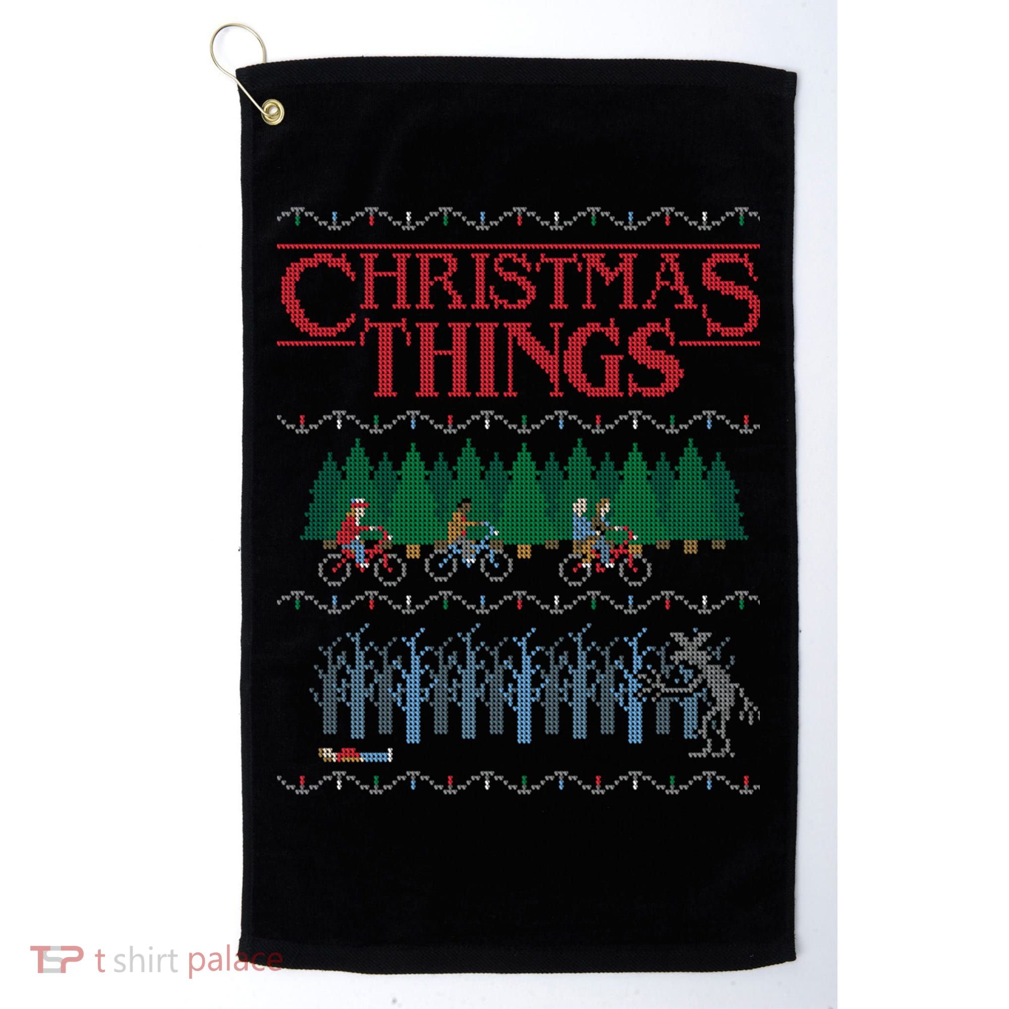 Christmas Things Ugly Christmas Sweater Golf Towel