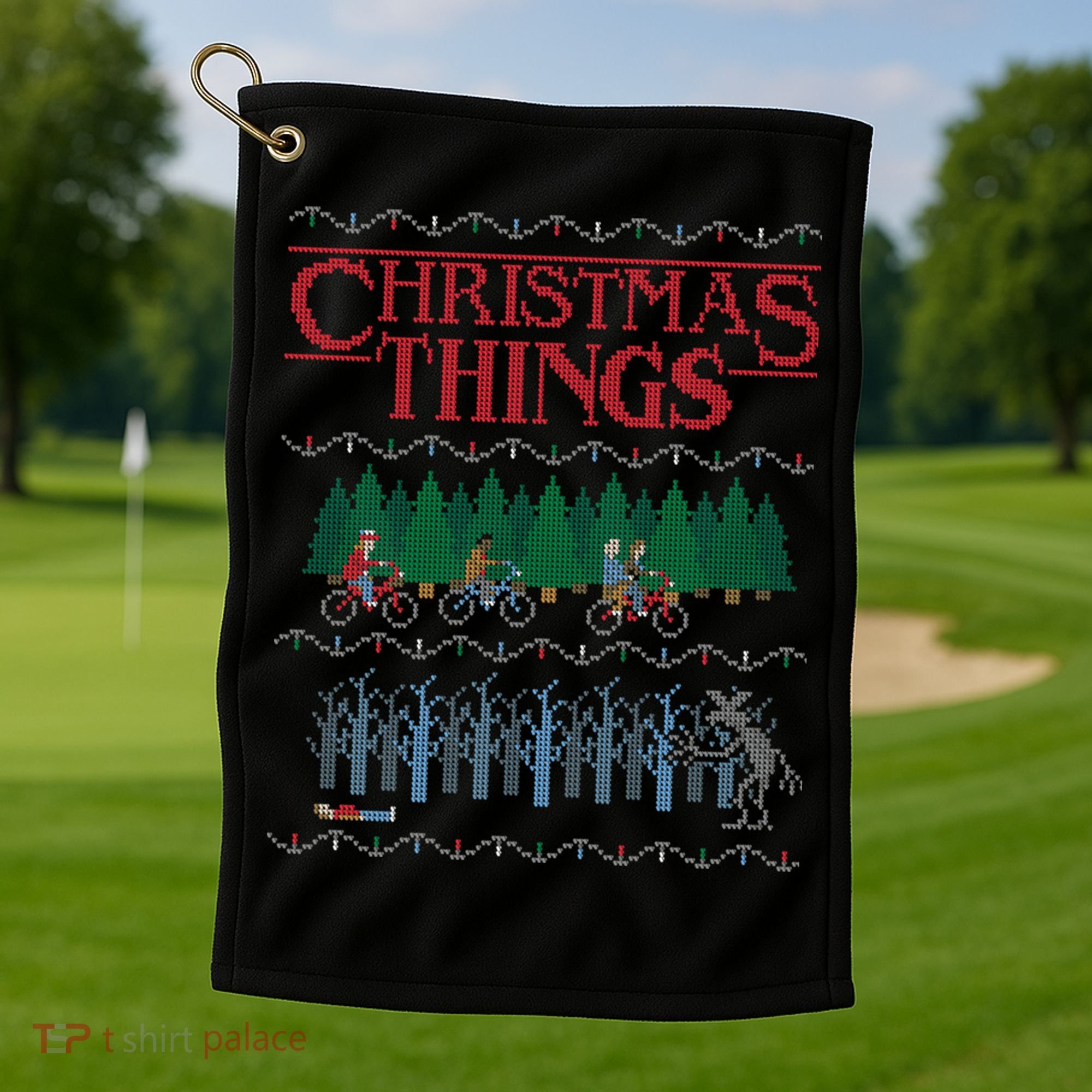 Christmas Things Ugly Christmas Sweater Golf Towel