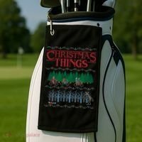 Christmas Things Ugly Christmas Sweater Golf Towel thumb 2