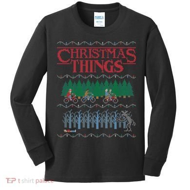 Christmas Things Ugly Christmas Sweater Kids Long Sleeve Shirt