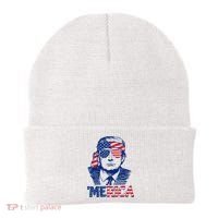 Cool Trump US American Flag Happy 4th Of July Funny Merica  Beanie thumb 0