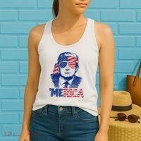 Cool Trump US American Flag Happy 4th Of July Funny Merica  Women's Tank Top thumb 2