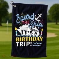 Cruise Trip Vacation Gift - Birthday Cruise Golf Towel thumb 1