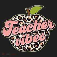 Cute Teacher Vibes Leopard Print Apple Women's Sweatshirt thumb 2