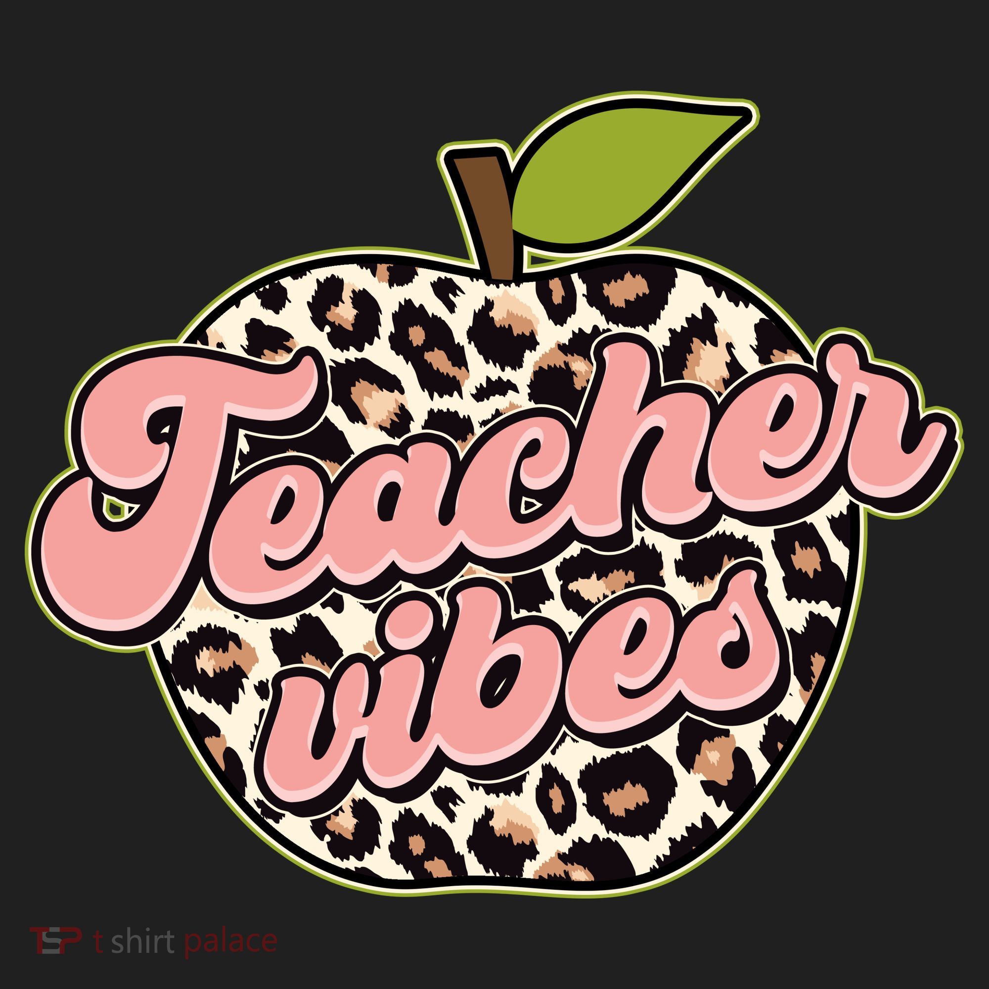 Cute Teacher Vibes Leopard Print Apple Women's Sweatshirt