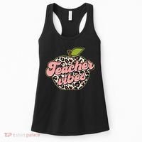 Cute Teacher Vibes Leopard Print Apple Women's Tank Top thumb 0