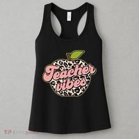 Cute Teacher Vibes Leopard Print Apple Women's Tank Top thumb 3
