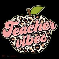 Cute Teacher Vibes Leopard Print Apple Kids Sweatshirt thumb 2